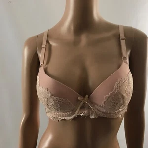Sofra Women's Full Cup Lace Accent Bra Size 34B Padded Underwire Pink BR4193PL1 - Picture 1 of 6