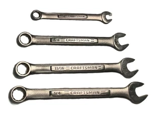 Craftsman Tools Combinación Llaves 7/16 5/8 11/16 3/4 Lote de 4 piezas Excelente Estado - Imagen 1 de 2