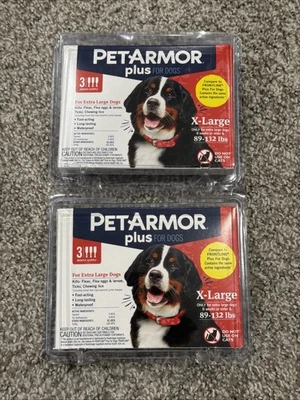 “Lote de 2” armadura para mascotas más tratamiento contra pulgas y garrapatas para perros X-grandes 6 meses Foto 1 de 3