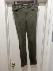 Zara Trafaluc Denim Damen Jeans Größe 6 Grün Slim Skinny Low Rise Trashed - Bild 1 von 6