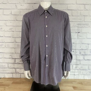 Ermenegildo Zegna Men's Size XXL Striped Long Sleeve Button Up Purple - Picture 1 of 10