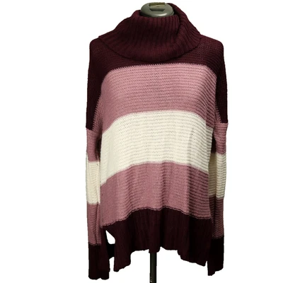 Suéter Jason Maxwell Cuello Capucha Tejido DEFECTUOSO Manga Larga Borgoña Rosa Blanco XL Foto 1 de 4