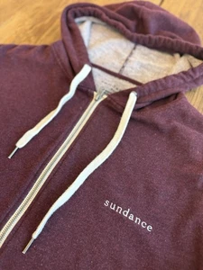 Sundance Maroon Hoodie Sz XXL Full Zip Sweatshirt Beauty Cotton Thumb Holes Run - Picture 1 of 11