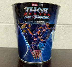 Marvel Thor Love And Thunder Metal Tin Popcorn Bucket 130oz "Raise Your Hammer" - Picture 1 of 9