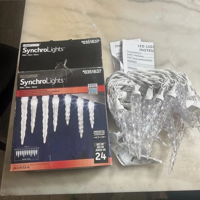 Gemmy Icicle Lights LED 24 Synchro 0351637 Light Show (tested Works) - Image 1 of 4