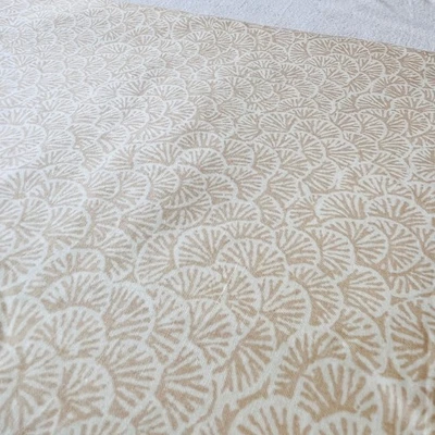 Jay Yang Designer Fabric 2 Yards x 72" Biege All Over Sea Fans Cotton Preshrunk - Image 1 of 4