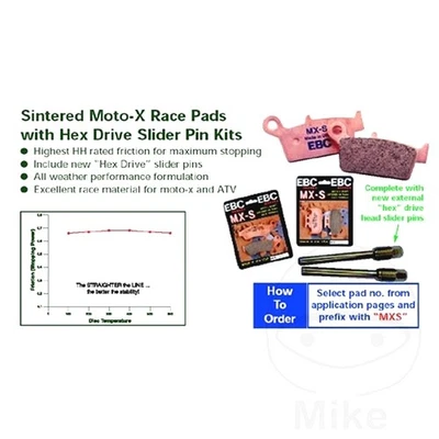 EBC Brake Pads Sintered MX-S rear MXS368 1 Set For Husqvarna FE 250 2014-2024 - Изображение 1 из 4