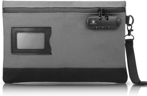 Bolsa Dinero con Cerradura 30x20cm Lona Gris Guardar Efectivo Documentos - Bild 1 von 12