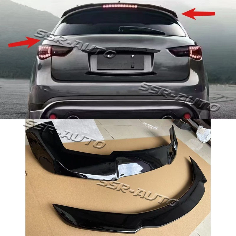 Alerón de techo trasero negro brillante para Infiniti FX35 FX37 QX70 2010-2017 Foto 1 de 4