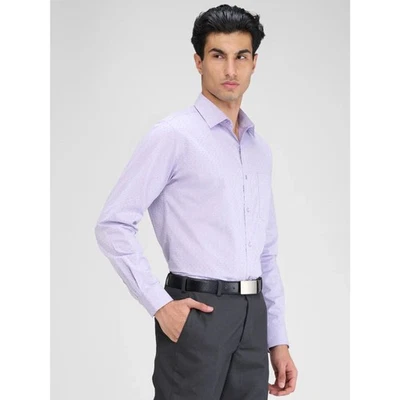 Camisa formal Park Avenue masculina estrutura roxa slim fit 100% algodão tamanho 40 - Imagem 1 de 4