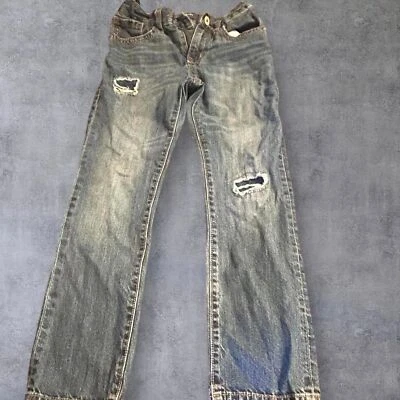 Old Navy Boys Blue Denim Distressed Ripped Jeans Size 8 Standard - Image 1 of 4