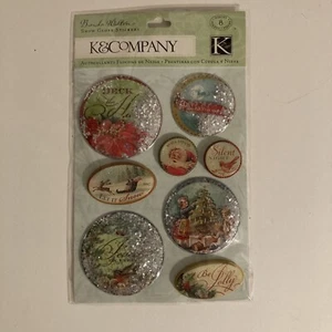 Brenda Watson Christmas holiday Snow Globe stickers 8ct. - Picture 1 of 5