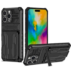 Shockproof Wallet Case with Credit Card Slots For iPhone 16 Pro Max/15/14/13/12 - Picture 1 of 62