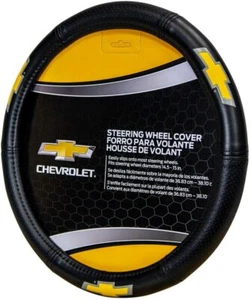 Licensed Chevy Bowtie Elite Car Truck Synthetic Leather Steering Wheel Cover - Picture 1 of 1