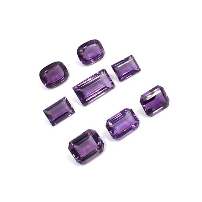 Konvolut von 82.95ct 8 Stück lila Amethyst Carat facettierte Steine 16x12 17x12 - Bild 1 von 4