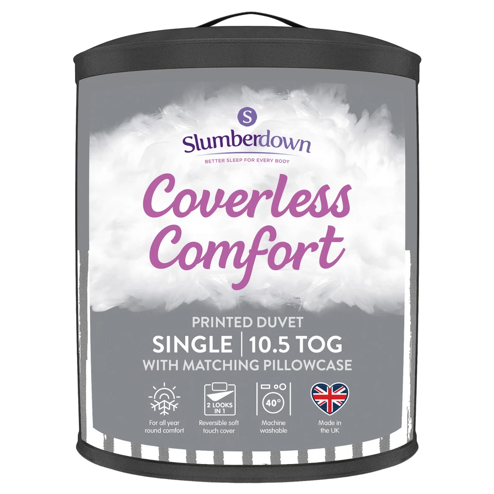 Slumberdown Printed Stripe Grey Coverless Duvet