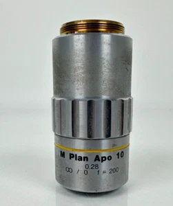 Mitutoyo M Plan APO 10x / 0.28  ∞/0  f=200 Microscope Objecticve Lens 378-803-3 - Picture 1 of 7