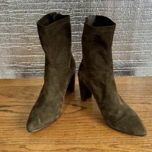 "OXFORD"SIZE"40"BEAUTIFUL OLIVE LEATHER SUEDE CALF BOOTS*IMOGEN* - Picture 1 of 9