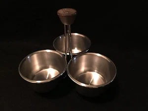 Vintage Mid Century Modern Teak Holz Edelstahl Gewürz Server  - Bild 1 von 5