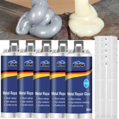 RAYHONG 3/5X Liquid Metal Filler, Metal Repair Gel Paste A&B, Metal Bonding Repair Paste