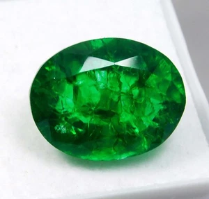 Hermosa piedra preciosa suelta corte ovalado esmeralda colombiana natural de 10,60 quilates certificada - Imagen 1 de 5