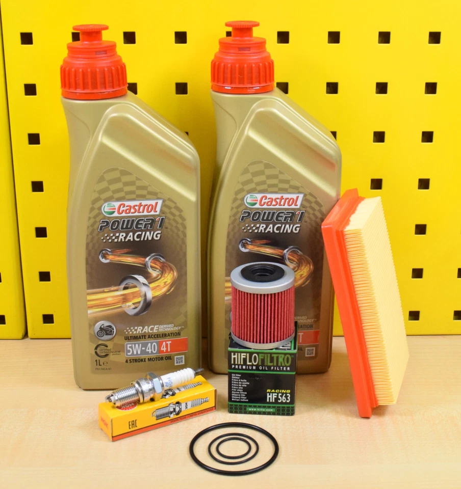 Filtro olio Aprilia Tuono SX 125 17-21 filtro aria candela olio Castrol Power1 5w40 - Immagine 1 di 1
