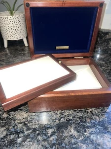 Tiffany & Co Cherry Wood Stationery Is Included, Jewelry Box Velvet Lined Office - Picture 1 of 16