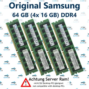 64 GB (4x 16 GB) RDIMM DDR4-2133 Supermicro 6018U-TR4+ 6018U-TR4T+ Server RAM - Picture 1 of 1