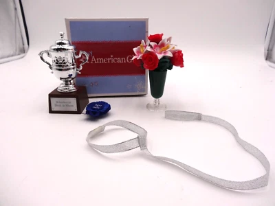 My American Girl Doll Pet Show Set  trophy, flowers, ribbon, vase, leash and Box - Image 1 of 4