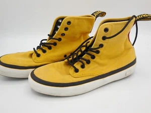 Dr. Martens Monet High Top Canvas Boots Yellow Air Wair Womens Size 8 - Picture 1 of 12
