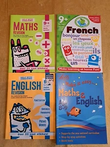 Bundle 4 X Age 9 Revision Guides English Maths French Partly Used Condition - Picture 1 of 6