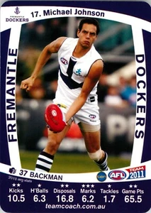 2011 FREMANTLE DOCKERS AFL Card MICHAEL JOHNSON Teamcoach - Picture 1 of 2