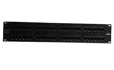 Leviton 5G596-U48 GigaMax 5E Universal Patch Panel, 48-Port, 2RU, Cat 5E - Image 1 of 2
