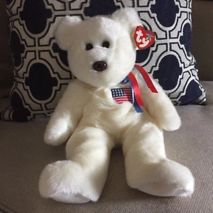Beanie Baby Libearty TY White Americana Teddy Bear Collectible - Picture 1 of 1