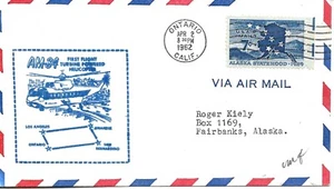 First Jet Helicopter Airmail Flight Ontario - San Bernardino CA  4/2/1962 J899 - Picture 1 of 1