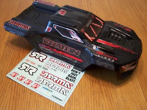 Arrma Kraton V6 6s BLX EXB Black Red Painted &Decaled Clipless Body Roof Support - Picture 1 of 10