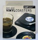 Anti-Skid Vinyl Coasters w/ Record Player Holder 6 Record Coasters D3 *NEW*