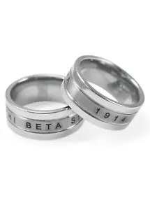 Anillo de tungsteno fraternidad Phi Beta Sigma con fecha de fundación y cresta - Imagen 1 de 6