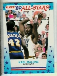 1989-90 Fleer All Star Sticker #1 KARL MALONE Utah Jazz LA Lakers NR MINT - Picture 1 of 2