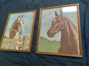 Vintage Oil On Canvas - 2 - Impressionistic - Horses - Picture 1 of 6