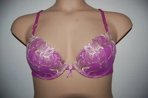 Unbranded Plunge Bra Purple with Embroidery Size UK 32C BNWOT Tags Cut Out. - Picture 1 of 2