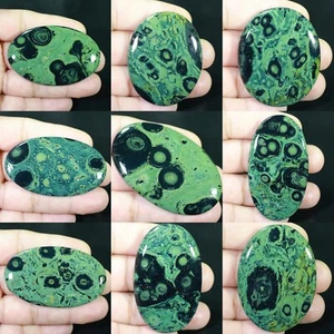 High Quality Orbicular Green Kambaba Jasper Oval Cabochon Pendant Gemstone - Picture 1 of 10