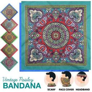 100% Cotton Vintage Paisley Bandana Biker Headwrap Handkerchief Face Covering