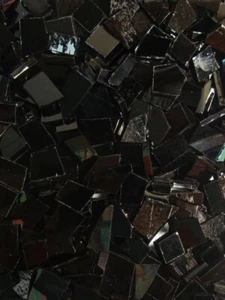 Mosaic Glass: Opaque BLACK 5 oz Stained Glass pack (about 100 Hand Cut Pieces) - Picture 1 of 1