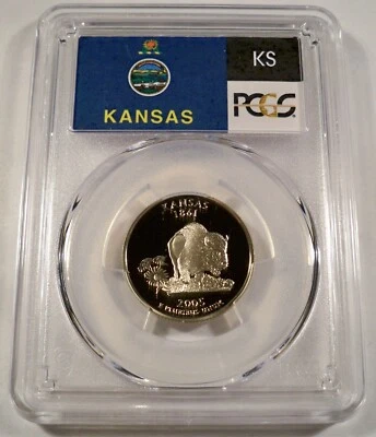 2005-S 25c CLAD PCGS PR70DCAM KANSAS QUARTER PROOF DEEP CAMEO PR 70 DC - Image 1 of 4