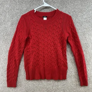 J. Crew Women's Sweater Size XS Red Long Sleeve Knit Pullover Angora Hair Blend - Picture 1 of 10