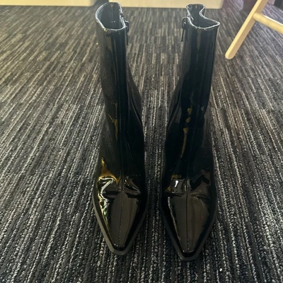 Jeffrey Campbell Women's La-SIREN Pointed Toe Bootie Black Patent Leather Size 7 - image 1 of 3