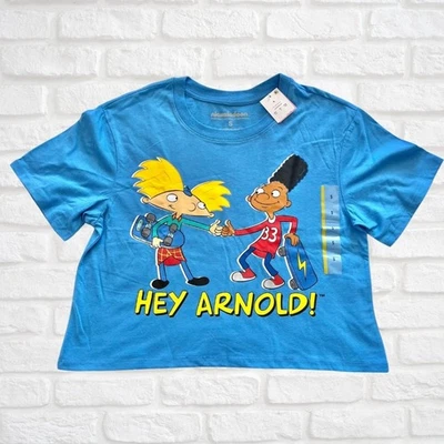 Nickelodeon Hey Arnold! Camiseta gráfica recortada pequeña nueva con etiquetas años 90 Y2K Foto 1 de 4