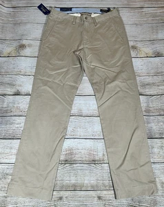 Polo Ralph Lauren Chino Trousers Mens 32W 32L Tan Khaki Straight Fit New Tags - Picture 1 of 24