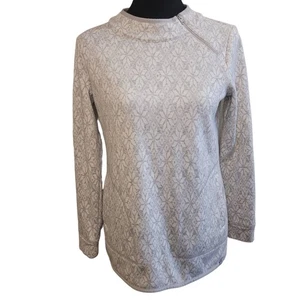 T By Talbots Women's Pullover Sweatshirt Gray Poinsettia Stretch Zipper Size XS - Picture 1 of 10